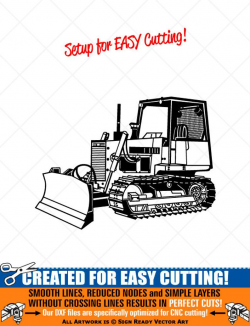 Detailed Bulldozer Clipart -Vector Clip Art Graphics-Digital Download-Cut  Ready Files-CNC-Vinyl Sign Design-Logo-eps, ai, svg, dxf, png, pdf