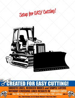 Detailed Bulldozer Clipart -Vector Clip Art Graphics-Digital ...