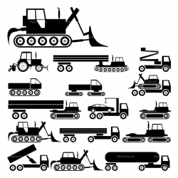 CLIPART TRUCKS AND BULLDOZERS SET | Royalty free vector design ...