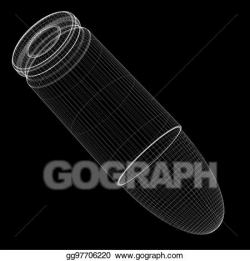 Stock Illustration - 9mm bullet. Clipart Drawing gg97706220 - GoGraph