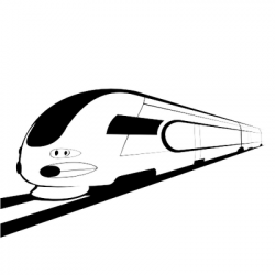 Free Abstract Sketch Black & White Bullet Train Clipart and Vector ...