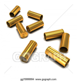 Drawing - 3d empty bullet casings. Clipart Drawing gg70999994 - GoGraph