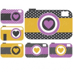 Turquoise camera clipart, Camera clipart with hearts, CL-304 | Baby ...