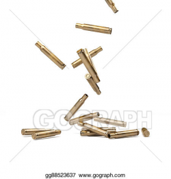 Drawing - Falling bullet shells - 3d illustration. Clipart Drawing ...