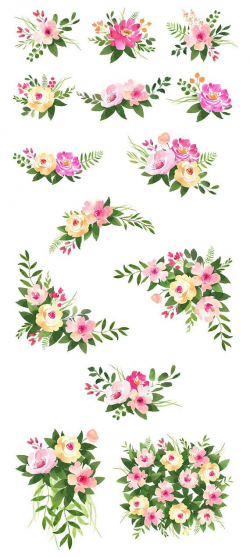 Watercolor clipart Roses Flower clipart Floral Watercolor Wedding ...