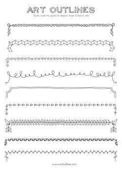 Set of Borders - Art Outlines Full Page 9 Original Hand Drawn ...