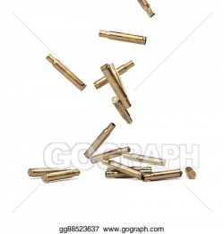 Drawing - Falling bullet shells - 3d illustration. Clipart ...