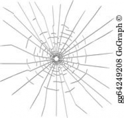 Vector Illustration - Single bullet holes in glass. EPS Clipart ...