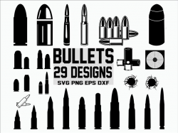 Bullet SVG/ Army SVG/ Weapon SVG/ Clipart/ Silhouette/ Cut file/ Cricut/  Vector