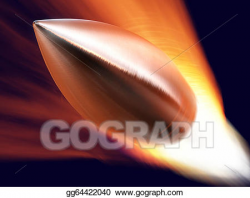 Stock Illustration - Flying bullet. Clipart Drawing gg64422040 - GoGraph