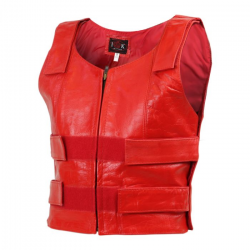 Women's Bulletproof Style Colored Leather Vest - Jafrum