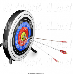 Sports Clip Art of a 3d Target Board with Three Arrows in the ...