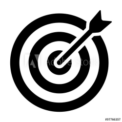 Target (bullseye) with arrow line art icon for apps and websites ...
