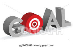Vector Art - Goal word with bullseye target sign. EPS clipart ...
