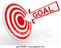 Drawing - 3d goal arrow on target. Clipart Drawing gg77650964 - GoGraph