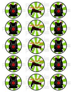 Laser Tag Digital Collage Cupcake Toppers 2 Inch Circle Tags NO ...