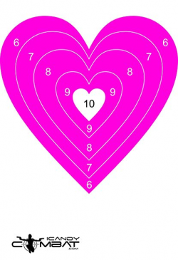 Amazon.com : iCandy Combat Heart Hot Pink BullsEye Paper Target ...
