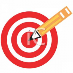 A Bullseye and Pencil - Royalty Free Clipart Picture