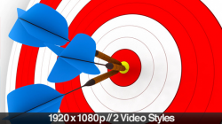 Darts Hitting a Target Bullseye - 2 Styles by butlerm | VideoHive