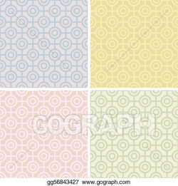 Vector Illustration - Bullseye patterns in pastels. EPS Clipart ...