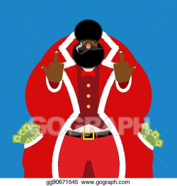 Vector Stock - Bad black santa with cigar shows to fuck. angry ...
