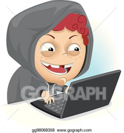 Vector Art - Kid hoodie boy cyber bully. Clipart Drawing gg98068358 ...