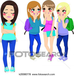 bullying clipart clip art of school girls bullying k20080778 search ...