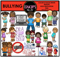 Bullying Clip Art Bundle (Color and B&W) - Welcome to Educlips Store