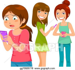 Vector Art - Bullying through cell phone. Clipart Drawing gg70926778 ...