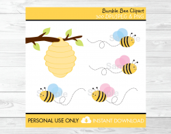 Bumble Bee Clipart Beehive Clip Art Pink & Blue Bumble Bee