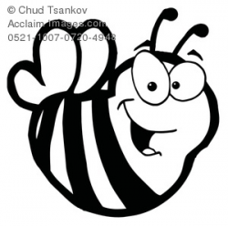 Black and White Bumble Bee Clipart Image