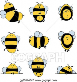 Vector Clipart - Cute bumble bee set. Vector Illustration gg85544047 ...