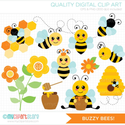 Buzzy Bees / Honey Bee / Bumble Bee Clip Art / Digital Clipart ...