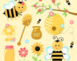 Bees clip art | Etsy