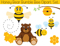 Teddy Bear Clip Art | Cute Bee Clipart | Commercial Use Woodland ...