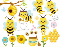 Bees clipart - honey bees clip art, spring bumblebees ...