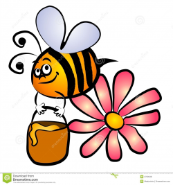 Flying Bumble Bee Clip Art | cartoon bumblebee flying with honey pot ...