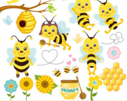 Bees clip art | Etsy