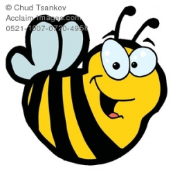 Clipart Image of A Happy and Smiling Bumble Bee