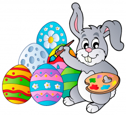 Easter Cute Bunny With Purple Bow Transparent PNG Clipart Stunning ...
