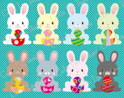 Easter clipart Easter Bunny clipart Floppy Ear Bunny