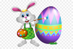Easter Bunny Clip art - Easter Bunny and Colored Egg PNG Clipart ...