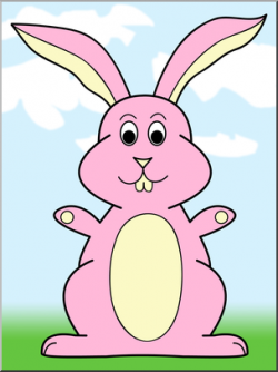 Clip Art: Cartoon Bunny 4 Color 1 - Cartoon clip art illustration of ...