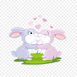 Rabbit Love Cartoon Clip art - Couple bunny png download - 1000*1000 ...