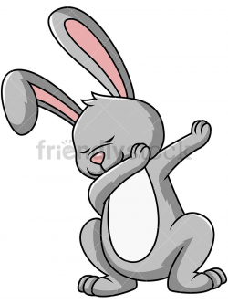 Dabbing Bunny Rabbit Cartoon Vector Clipart | Dabbing, Vector vector ...