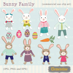 Easter clip art images, Bunny clip art, Easter vector, royalty free ...