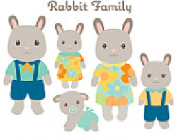 Items similar to Animal Clipart - Rabbit Family Clip art - Bunny ...