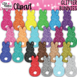 Rainbow Clipart Glitter Clipart Bunny Clipart Easter