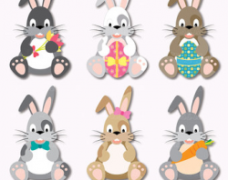 Easter Bunnies Clip art. 6 Easter bunny 6. Brown rabbit