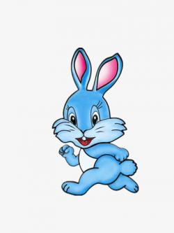 Running rabbit, Blue, Cartoon, Cute PNG Image and Clipart | Easter ...